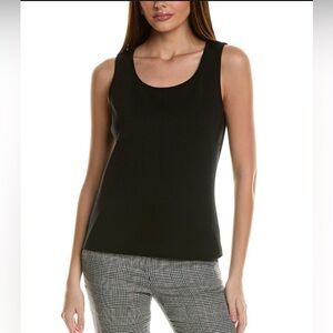 Womens NWOT St. John Milano Wool Blend Black Tank‎ Top Shirt
